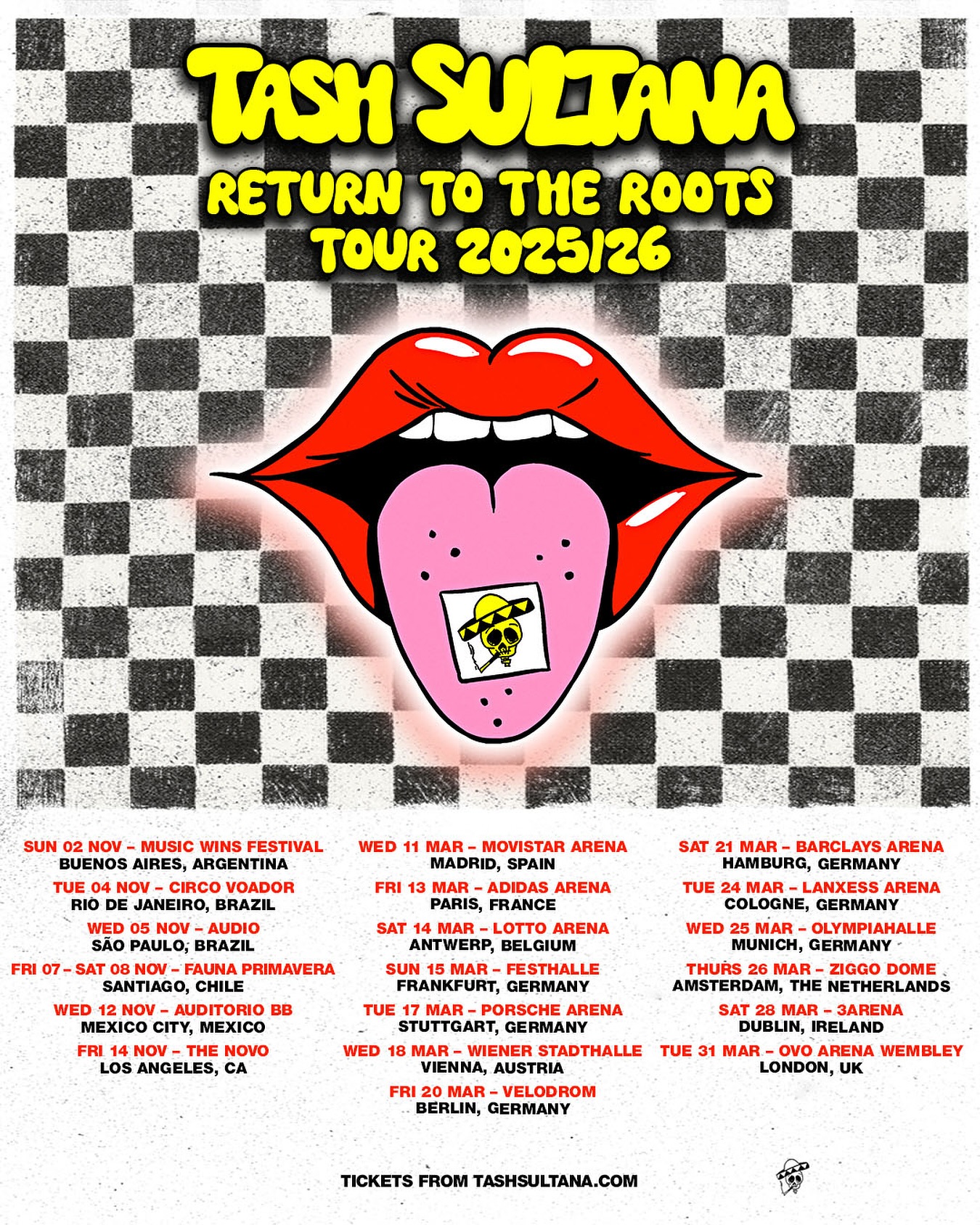 Tash Sultana Return To The Roots Tour Poster 2025-2026